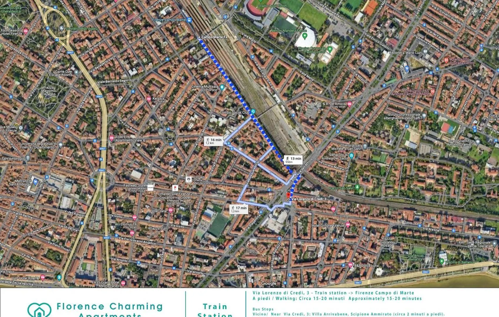 Via Lorenzo Di Credi 3 - Grazioso Appartamento Con Vista, In Piazza Alberti Vicino Stadio, Nelson Mandela Forum E Con Parcheggio Di Fronte - Florence Charming Apartments