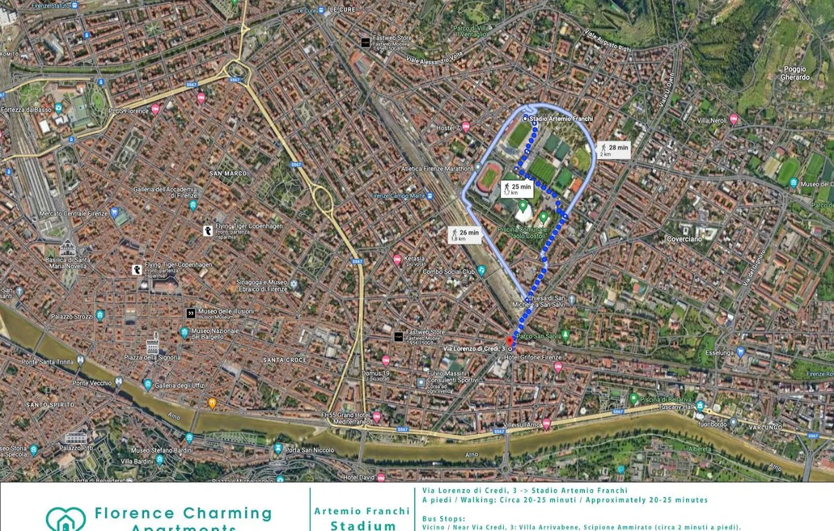 Via Lorenzo Di Credi 3 - Grazioso Appartamento Con Vista, In Piazza Alberti Vicino Stadio, Nelson Mandela Forum E Con Parcheggio Di Fronte - Florence Charming Apartments